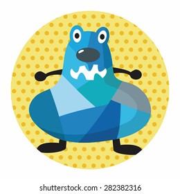 bizarre monster flat icon elements,eps10