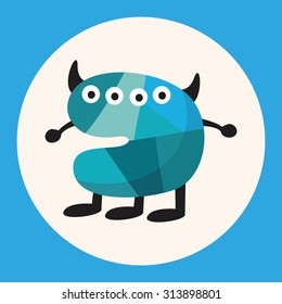 bizarre monster flat icon elements,eps10