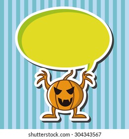 bizarre monster theme pumpkin elements vector,eps