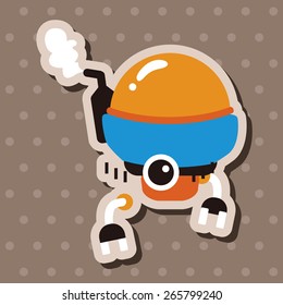 bizarre robot flat icon elements background,eps10