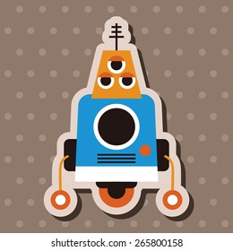 bizarre robot flat icon elements background,eps10