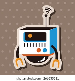 bizarre robot flat icon elements background,eps10