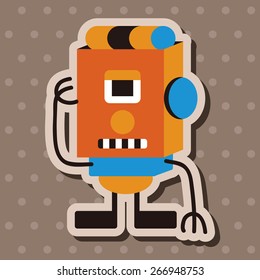 bizarre robot flat icon elements background,eps10