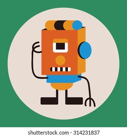 bizarre robot flat icon elements background,eps10