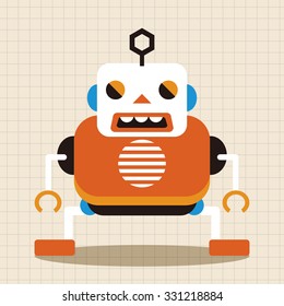 bizarre robot flat icon elements background,eps10