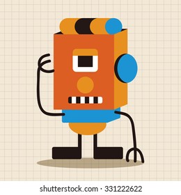 bizarre robot flat icon elements background,eps10