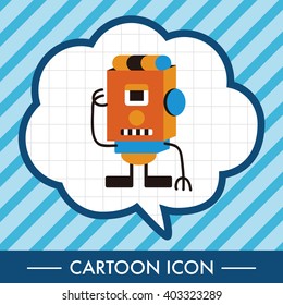bizarre robot flat icon elements background,eps10