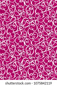 Bizarre romantic confusion crimson color round shape twirl thread bow knot openwork fond. Red linear swirly sketch hand drawn in art retro curlicue scribble classic whorl funky style magenta paper