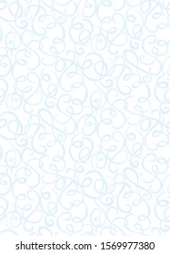 Bizarre romantic confusion scrawl cyan color round shape twirl thread bow knot openwork fond. Blue linear swirly sketch hand drawn in art retro curlicue scribble classic whorl funky style light paper