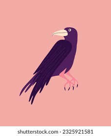 A bizarre strange crow. card with a crow