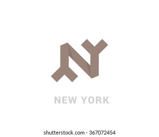 Bizarre vector logo in a contemporary style.The letter N.