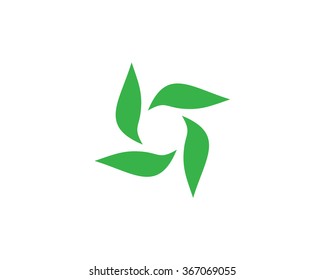 Bizarre vector logo in a modern flat design. Green leaf, environment, renewable natural resources.