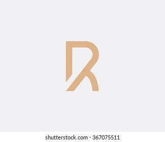 Bizarre vector logo in a modern flat design.  The stylized letter R