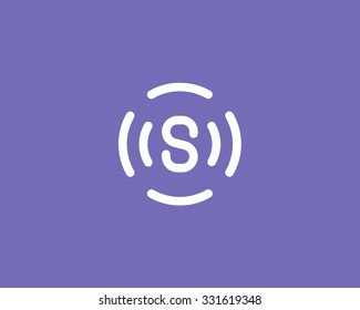 Bizarre vector logo in a modern style. The letter S emits signals.