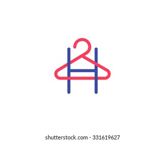 Bizarre vector logo in a modern style, Hanger for things.