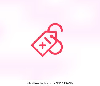Bizarre vector logo in a modern style. The letter S with a tag, buy, sell, shopping, marketing.