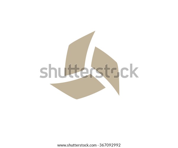 Bizarre vector logo in a modern style.
Abstract interlocking shapes form 
boomerang.