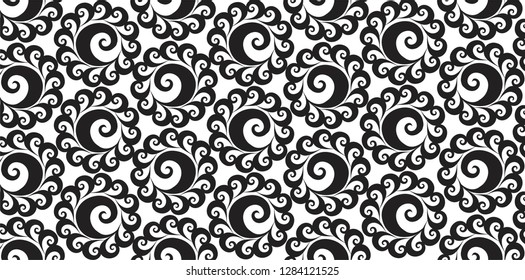 Bizarre vortex strand form dark color round shape twirl bow openwork on light paper fond. Cycle eddy whorl line loop weave helix. Black ink line swirly hand drawn design in art retro classic style