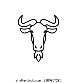 Bizon head icon - editable stroke