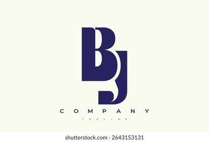 BJ Abstract Geometric Logo Design. Modern and elegant logo design with simplistic typography elements, showcasing branding excellence.