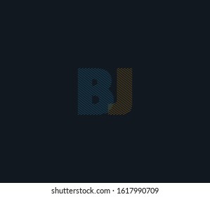 B&J, B J letters joint line logo vector, Abstract Typography letters