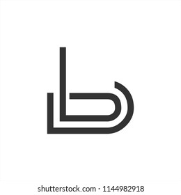 bJ, bc, bl, bu initials geometric line art for company logo 