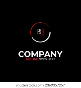 BJ creative modern letters logo design template
