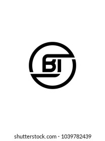 BJ initial circle logo template vector