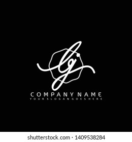 BJ Initial handwriting logo concept