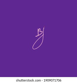 Bj initial handwriting logo for identity