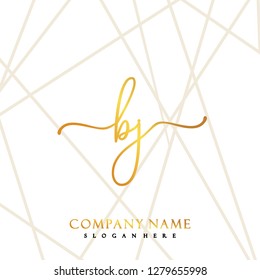 BJ Initial Handwriting logo template vector