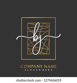 BJ Initial Handwriting logo template vector