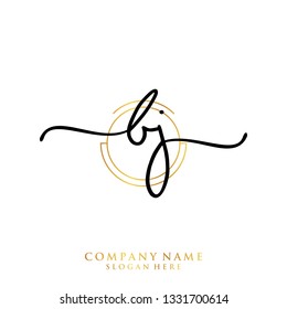 BJ Initial handwriting logo template