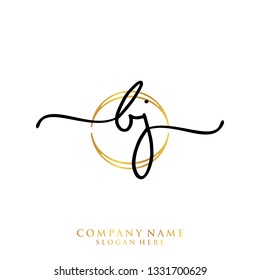 BJ Initial handwriting logo template