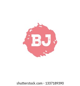 BJ  Initial Handwriting logo template vector