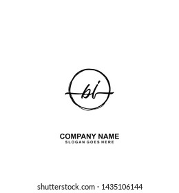 BJ Initial handwriting logo template vector