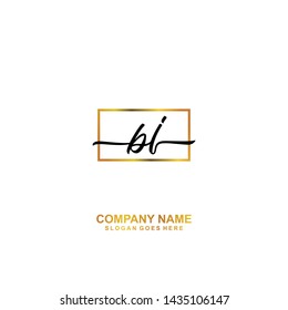 BJ Initial handwriting logo template vector