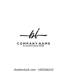BJ Initial handwriting logo template vector