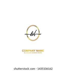 BJ Initial handwriting logo template vector