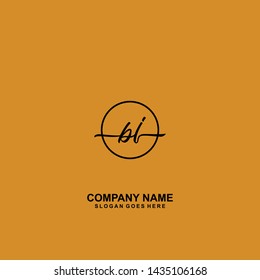 BJ Initial handwriting logo template vector