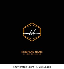BJ Initial handwriting logo template vector