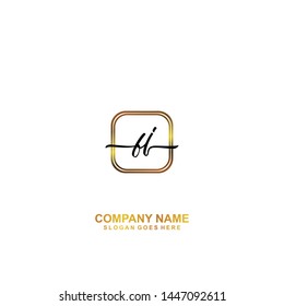 BJ Initial handwriting logo template vector