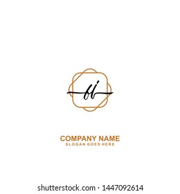 BJ Initial handwriting logo template vector