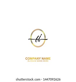 BJ Initial handwriting logo template vector