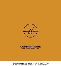 BJ Initial handwriting logo template vector