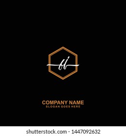 BJ Initial handwriting logo template vector