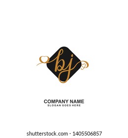 BJ Initial handwriting logo vector