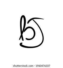 BJ initial handwritten logo for identity