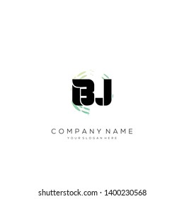 BJ initial letter abstract logo design vector.