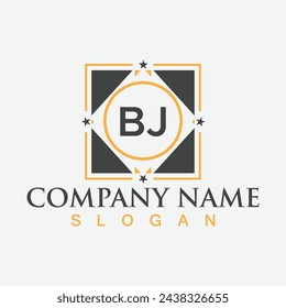 Diseño del logotipo de la letra inicial de BJ para la marca de la empresa o negocio